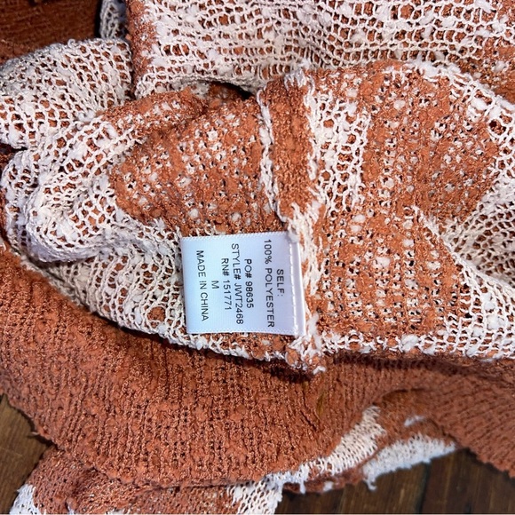 Gili Floral Knit Sweater - burnt orange and Cream NWT medium - Picture 8 of 8
